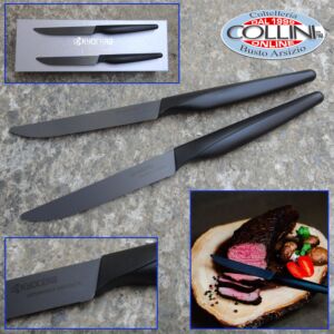 Kyocera - Set 2 coltelli bistecca lama in ceramica nera