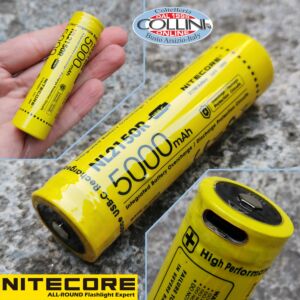 Nitecore - NL2150R USB-C - Batteria ricaricabile Li-Ion 21700 3.6V 5000mAh 10A - Per MH12SE, MH25S, MH40S e NEW P30