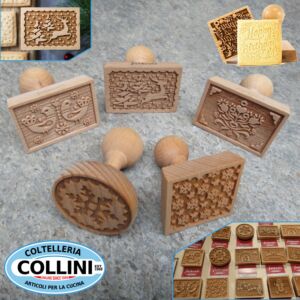 Folkroll -  Timbro per biscotti legno inciso - Decori ass.