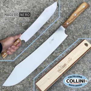 MaglioNero - Linea Iside - Scimitarra BQ Spartacus 30cm - Ulivo - scatola in Legno - UV5430 - coltello cucina