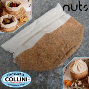 NUTS - Sacchetti-Cestini  porta pane beige sughero e cotone - 20cm