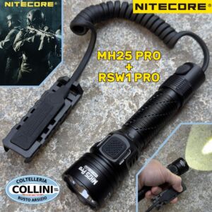 Nitecore - KIT Torcia MH25 Pro + Remoto RSW1 Pro - Ricaricabile USB - 3300 Lumens e 705 Metri - Torcia Led