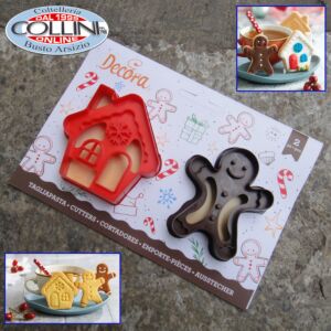 Decora - Set  2 pezzi  tagliapasta Gingerbread Man e House