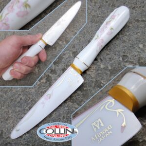 Minova - Flowers Collection Sakura Short 13 cm - coltello cucina con lama in ceramica