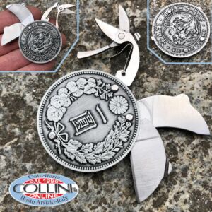 Coin knife - Meiji Dragon Yen 1870-1914 - multiuso con lama, forbice e lima 