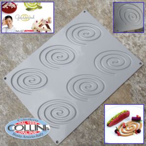 Pavoni - Stampo in silicone linea Gourmand Spirale ovale  by P. Griffa  - 6 porzioni 
