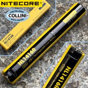 Nitecore - NL1416R - Batteria Ricaricabile Protetta Li-Ion 3.7V 1600mAh con Plug USB-C per MT2A PRO