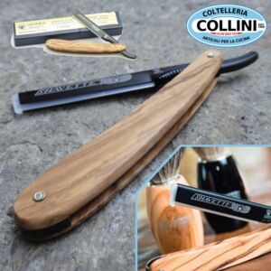 Dovo - Rasoio Shavette con manico in legno di ulivo - 201071 - porta lamette 