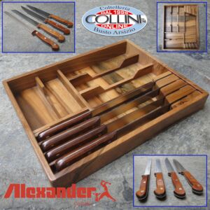 Alexander - Cassettiera in noce con 4 coltelli cucina - VINTAGE 
