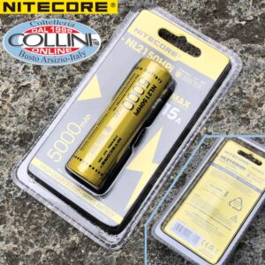 Nitecore - NL2150HPi - Batteria ricaricabile protetta Li-Ion 21700 3.6V 5000mAh 15A per P10i, P10iX, P20i, P20iX, P23i, P30i, P35i ed SRT6i 