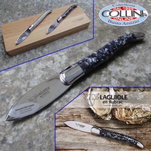 Laguiole En Aubrac - Coltello Apri Ostriche con manico in conchiglia di cozze - Confezione regalo 