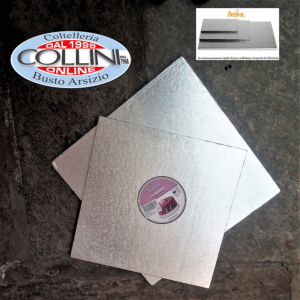 Decora - Piatto sotto torta in cartone  rigido rivestito Rettangolare  - misure ass. 