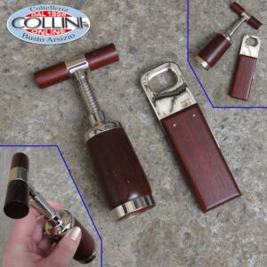 Made in Italy - Set levacapsule e cavatappi in legno di paduca e ottone Vintage