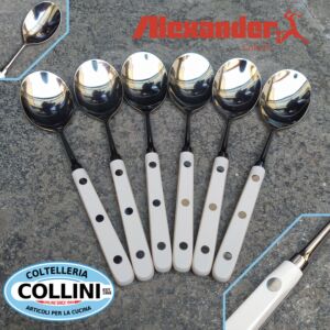 Alexander - Set 6 cucchiai bianchi forgiati tavola - ultimo set - Made in Italy - VINTAGE 