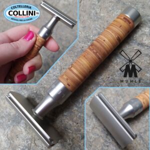 Muhle - R95 Rocca - rasoio di sicurezza con pettine chiuso con manico in corteccia di Betulla 