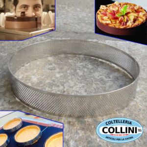 Pavoni - Fascia inox microforata Cerchio cm. 17 h cm. 3,5 - PROGETTO CROSTATE