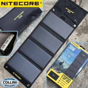 Nitecore - FSP30 - Pannello Solare da 30W Pieghevole ed Impermeabile con prese USB A e USB C - Fotovoltaico 