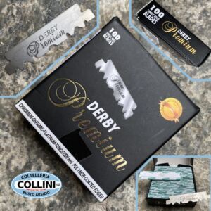 Derby - Premium black - 100 MEZZE LAMETTE in acciaio inox per Shavette - lametta 