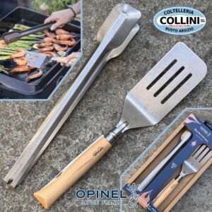 Opinel - Set Barbecue - Coltello N°12 B, Spatola e Pinza XL - coltelli da cucina 