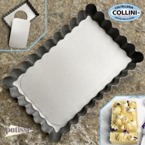 Patisse - Stampo rettangolare per crostate antiaderente con fondo removibile - 13x8cm 