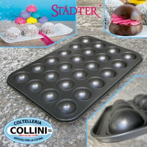 Stadter - Teglia antiaderente per mini dolci baci di dama - semi sfere - pasticceria