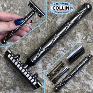 Fatip - Rasoio di Sicurezza - METAL BLACK RETRÒ - Testina originale - 110mm - 42117 