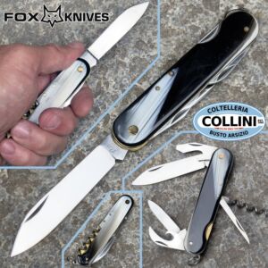 Fox - Multiuso Vintage in Corno Pressato - 9 usi - coltello tascabile