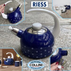 Riess - Bollitore a fischio plus - 2L - Blu floreale - Induzione 