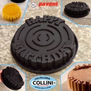 Pavoni - Tortiera in silicone Pavocake Happy Birthday