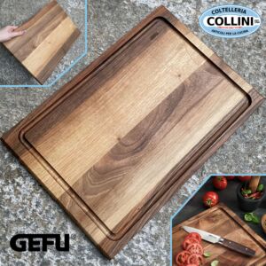 Gefu - ENNO - Tagliere medio - Legno di noce con scanalatura raccogli liquidi