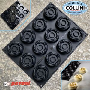 Pavoni - Stampo in silicone mini tortine Pavoflex - KARMA - By Francesco Boccia - 12 impronte 