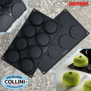 Pavoni - Kit stampi in silicone per monoporzioni - MACARON - 8 + 8 impronte 