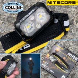 Nitecore - NU25 MCT - Frontale Ricaricabile USB con 3 Temperature di Colore - 400 lumens e 132 metri - Torcia Led