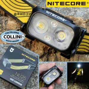 Nitecore - NU25 MCT UL - Frontale Ricaricabile USB Ultraleggera con 3 Temperature di Colore - 400 lumens e 132 metri - Torcia Led