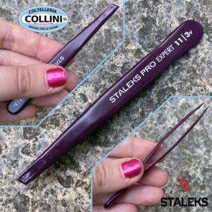 Staleks Pro - EXPERT 11 - Pinzetta per sopracciglia - Bordi smussati larghi - Viola