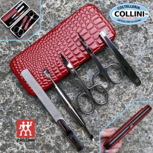 Zwilling - Set Manicure - 5 pezzi - Rosso - astuccio manicure 