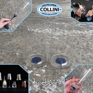Trebonn - SplitGlass Highball - Set di due bicchieri da cocktail/flute in cristallo - Blu 