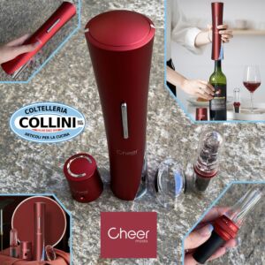 Cheer Moda - SKYLINE - Set da vino elettrico 4 pezzi - Rosso 