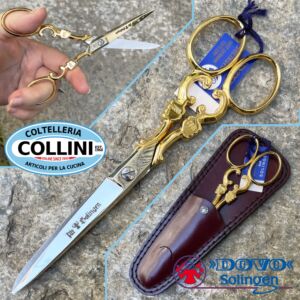 Dovo - ALT SOLINGEN -  Forbice ricamo da 6" placcata oro con custodia in pelle 