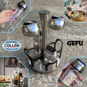 Gefu - KIPPO  - Menage set per olio e aceto e spezie - 5 pezzi 