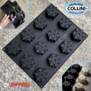 Pavoni - FIOCCO DI NEVE - Stampo in silicone Pavoflex - by Antonio Bachour - 12 IMPRONTE 
