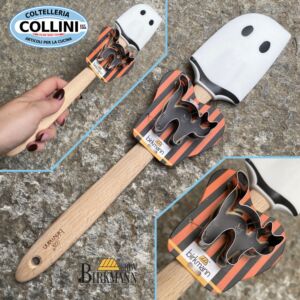 Birkmann - Set spatola in silicone con formina per biscotti di halloween - Gatto 