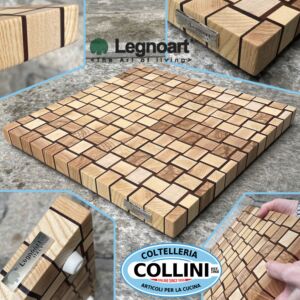 Legnoart - Tagliere in legno di quercia e frassino chiaro - SIRIO - 40x40x3 cm 