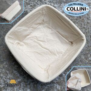 Birkmann- Cestino per lievitazione quadrato con fodero - 25x25x9cm