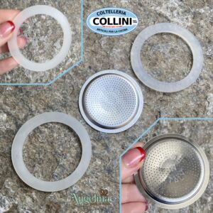 Made in Italy  - ANGELINA - Set 2 guarnizioni caffettiera più filtro - 3 tazze 