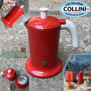 Made in Italy - ANGELINA - Caffettiera in alluminio 3 tazze Induzione 