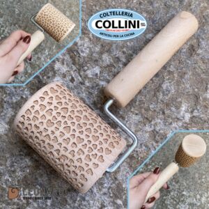 Made in Italy - Rullo decorativo in legno con motivo cuori per biscotti e pasta