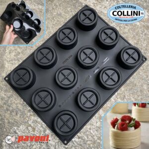 Pavoni - LINEA- Stampo in silicone con 12 impronte by Antonio Bachour per monoporzioni dolci e salate 