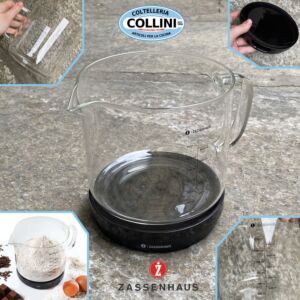 Zassenhaus - BAKE - Bilancia da cucina digitale con misurino in vetro borosilicato 