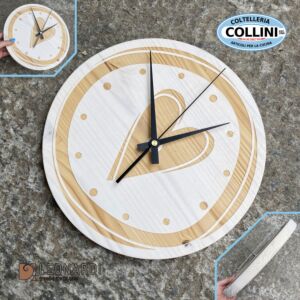 Made in Italy - Orologio da parete in legno con cuore - 26 cm 